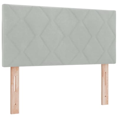 vidaXL - LED - Hoofdbord - Lichtgrijs - 90 - cm - Fluweel
