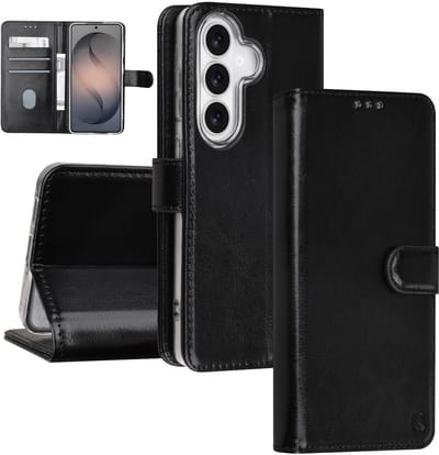 TUNIQ telefoonhoesje voor Samsung Galaxy S26 - kaarthouder voor 3 kaarten - Zwart