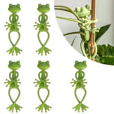 Kikker Plantsteun - Bloempot Houder - Planten Ondersteunen - Leuk Dier Ontwerp - 4 Stuks - Groen