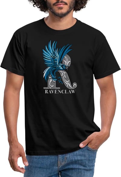 Harry Potter Ravenclaw Coat of Arms Monochrome T-Shirt Heren