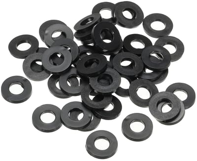 Rubber Washers Set van 100 Stuks - 8mm ID, 16mm OD, 2mm Dikke Platte Ringen voor Waterleiding, Kraan en Schroefbevestiging, Zwart