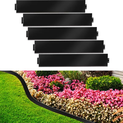 Borderrand Grasrand Wortelbarrière Gegalvaniseerd Metaal Perkranden Zwart 100x18cm 30m
