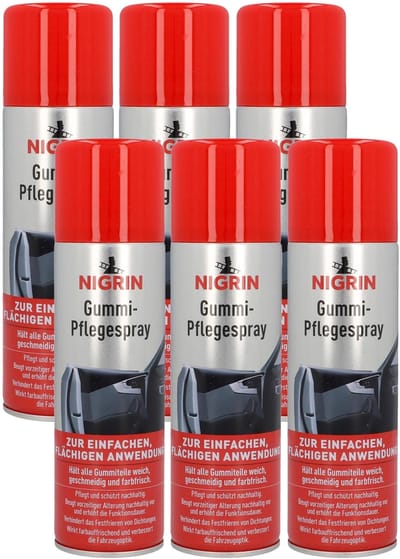 6x SET Nigrin rubberverzorgingsspray rubberafdichting-verzorging auto-reiniging onderhoud