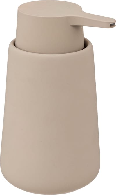 5Five Zeeppompje/zeepdispenser Cocoon - kunststeen - beige - 300 ml - keuken/badkamer/toilet