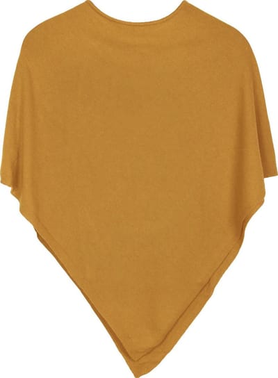 styleBREAKER zacht asymmetrisch gesneden fijn gebreide poncho in effen kleuren, ronde hals, dames 08010042