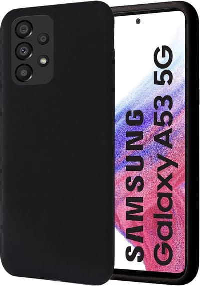 Hoesje geschikt voor Samsung Galaxy A53 - Matte Back Cover Microvezel Siliconen Case Hoes Zwart