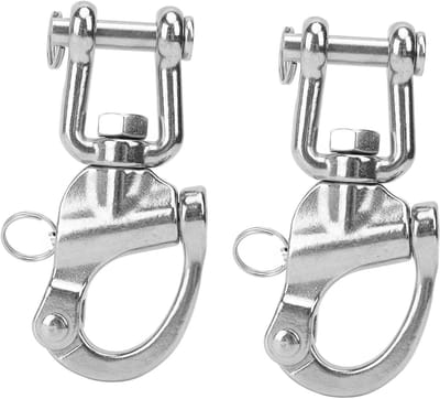 2PCS Snelsluiting Swivel Shackle, 316 RVS Universele Sterke Snap Shackles voor Zeilboot en Meubelbekleding, 128mm