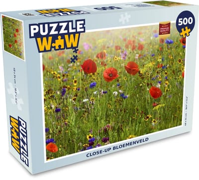 Puzzel Close-up bloemenveld - Legpuzzel - Puzzel 500 stukjes