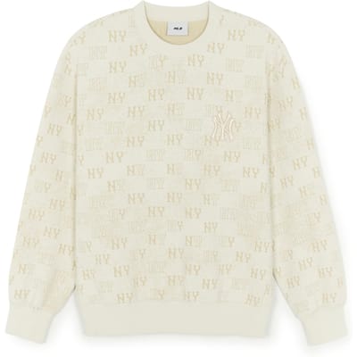 Sweatshirt à Manches Longues en Maille Mode Polyvalent MLB New York Yankees Unisexe sweatshirt 3AMTM0154-50CRS L beige