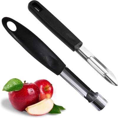 Professionele Appel- en Aardappelmesjes van RVS met Antislip Handvat voor Fruit en Groenten in de Keuken - Set van 2 Stuks