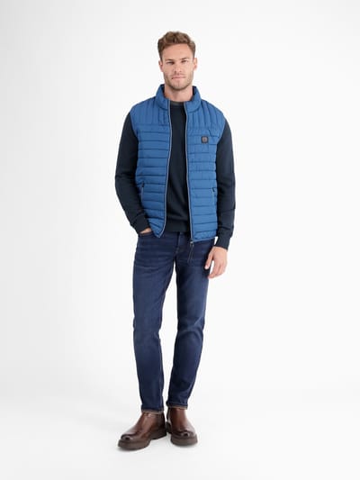LERROS Gebreide herentrui van katoen met ronde hals , Maat: L , Kleur: CLASSIC NAVY , 100% katoen