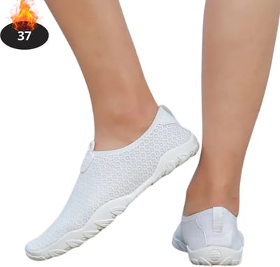 Nivard Waterschoenen Voor Kinderen & Volwassenen - Aqua Shoes - Aquaschoenen - Afzwemschoenen - Zwemles Schoenen - Wit - 37