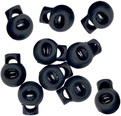Fako Bijoux - 50x Koordstopper - Cord Lock - Enkel Gat - 17x22mm - 5.5x8.5mm Gat - Zwart - 50 Stuks