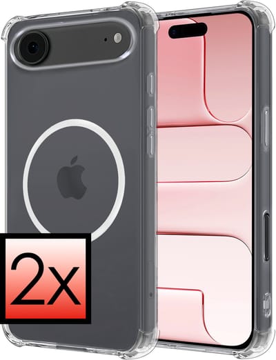Hoesje - 2 Stuks - Geschikt voor Apple iPhone Air - Magsafe Compatible - Sterk & Shockproof - Back Cover - Shock Proof Case - Telefoon Hoes - Transparant