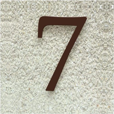 Huisnummer 7 - Adrescijfer - Huis Herkenning - Klassiek Lettertype - 30 cm - Mahoniebruin