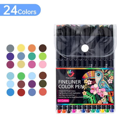 36 Kleur Fineliner Fijne Punt Pennen 0.4mm Punt Markers voor Journaling Schrijven Notities Maken Kalender 24 colors
