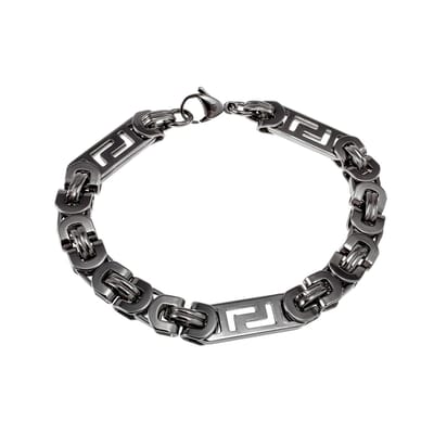 Koningsarmband Heren, Armband Platte Schakels, Gepolijst RVS - Polsmaat 18cm