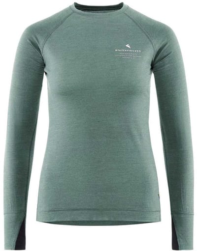 KlÄttermusen Fafne Crew T-shirt Met Lange Mouwen Groen M Vrouw