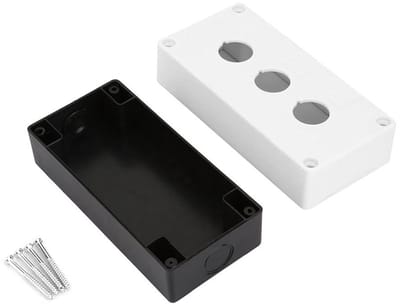 Driehoekige Drukknop Controlebox, Waterdichte Behuizing voor Drukknoppen, Ideaal voor Elektronische Projecten en Apparaten, Gewicht 169g, Geel en Wit