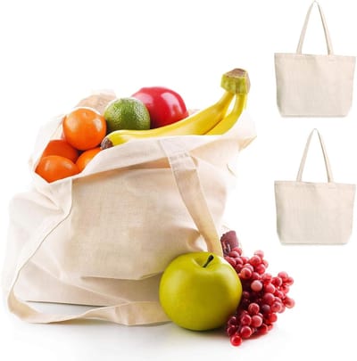 Grote Jute Tas 40 x 35 cm, Herbruikbare Stoffen Tas voor Boodschappen, Schilderen en Winkelen - Eco-vriendelijk en Duurzaam