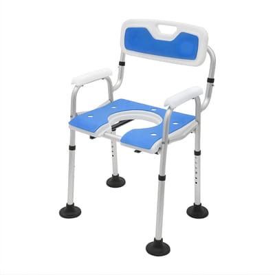 Toiletstoel - Postoel – Voor Thuisgebruik Ouderen & Gehandicapten – Blauw