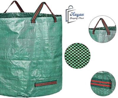Tuinzak 120 Liter – Tuinafvalzak voor Bladeren, Gras en Snoeiafval – Sterke Herbruikbare Bladzak met Handgrepen – Waterdicht – Groen – 62341