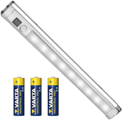 Maclean MCE166 - LED lamp - keukenlamp - kastverlichting - PIR sensor aan/uit - bewegingssensor PIR 9 SMD - Set met 3x batterijen LR6/AA R-06
