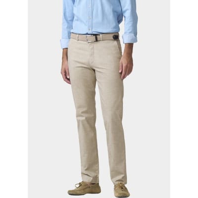 Meyer Broek Tone-on-Tone Comfort Stretch Check Beige / male