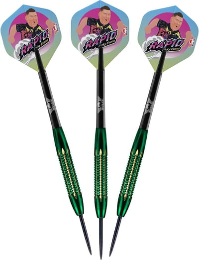 Bull's Ricky Evans - Dartpijlen Shell Coated - Green Brass