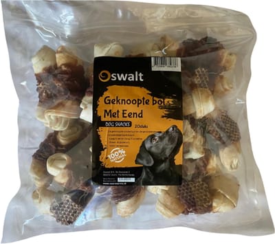 Oswalt Geknoopte Bot Met Eend – 20 Stuks – 900 Gram - Hondensnack