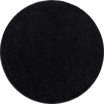 Laagpolig vloerkleed Ata - antraciet - rond - O 160 cm