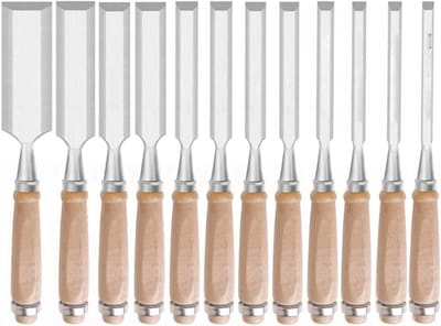 Houtbeitel Set - Gereedschap Set - Houtbewerking Precisie - Ergonomische Houten Handgrepen - 12 Delig - Niet Van Toepassing