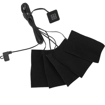 USB elektrische kleding vijf verwarmingselementen verwarmingselement verstelbare temperatuur warmer gereedschap black