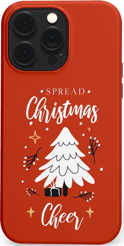Casetastic hoesje geschikt voor Apple iPhone 14 Pro Max - MagSafe - Dubbellaagse bescherming - Verspreid het Kerstfeest - Fashion Case - Terracotta