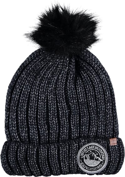 Meisjes Muts Effen Zwart met Pompon