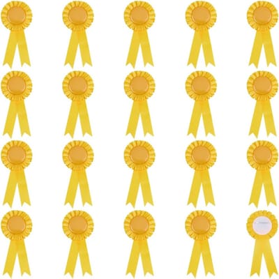 Dailygoods - 20 Stuks Gele Award Linten voor Evenementen en Feesten