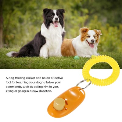 Nouveau Paquet de 7 outils de Clicker de dressage de chien de compagnie outil de Clicker de poignet pour chien avec dragonne multicolore