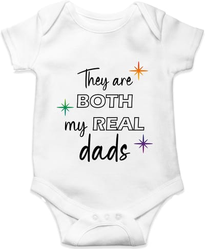 Rompertje They are both my real dads - rompertje met tekst - twee papa's - twee vaders - kraamkado - maat 68