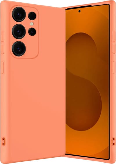 Hoes - Geschikt voor Samsung Galaxy S25 Ultra - Sterk & Shockproof - Hoesje Cover - Siliconen Case - Perzik