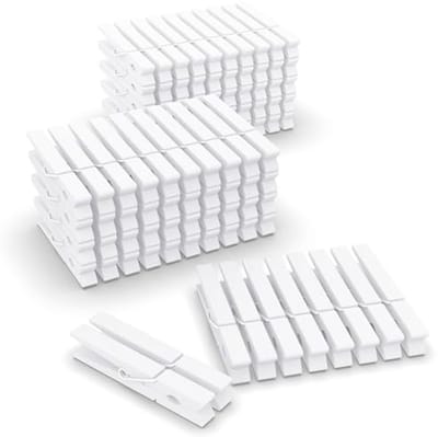 100 Stuks Houten Wasknijpers - Witte Kledingspelden voor Ambacht en Foto's - 7,9 cm