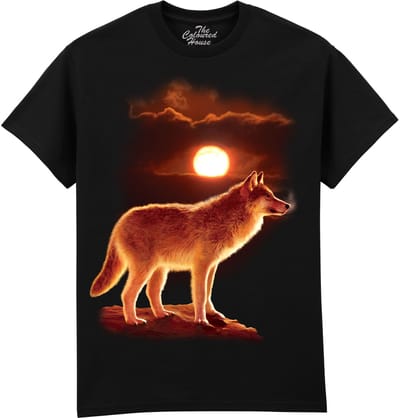 Sunset Wolf The Coloured House T-shirt M