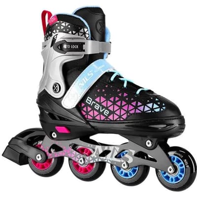 Nils Extreme BRAVE - 2-in-1 Rolschaatsen - Roze - Hokeysteem - Verstelbaar
