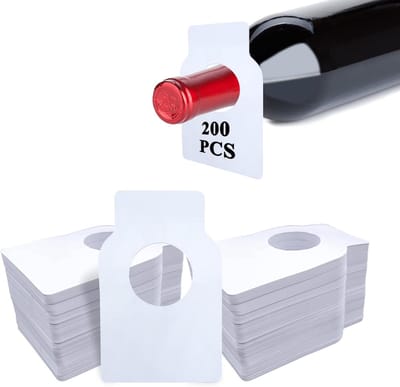 Dailygoods- Wijnfleslabels 200 Stuks - PVC Materialen - Waterdicht - Organiseren - Hanglabels - Duidelijk Ontwerp - Geschikt voor Wijnkelders - Wijnetiketten