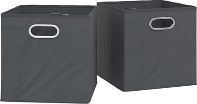 Vicco Opbergbox – 30 x 30 cm Set van 2 Antraciet