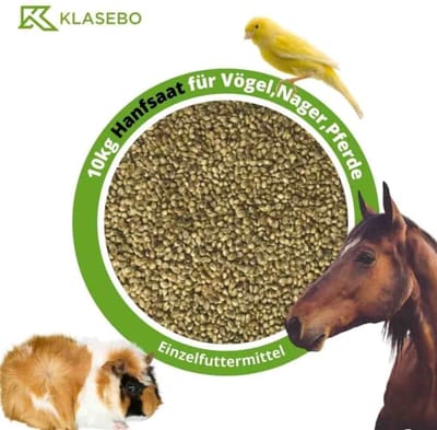 Hennepzaad 10kg, voor vogels, knaagdieren en paarden