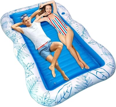 Zwembad Drijvers - Opblaasbaar Zonnebed - Ontspannen op water - Met bekerhouder - Klein formaat - Blauw