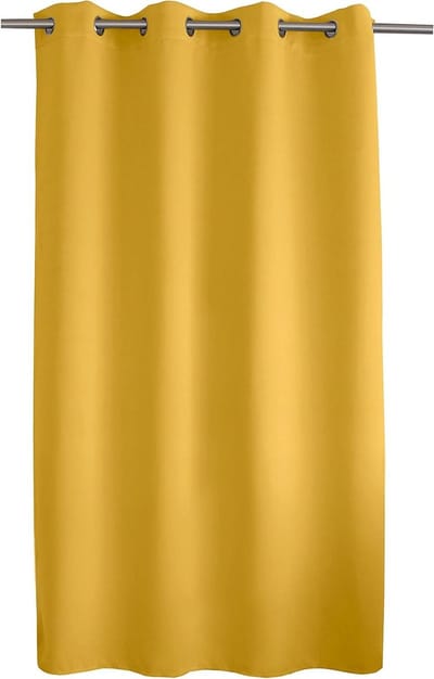 Enjoy Home - Verduisteringsgordijn met 8 ogen van verchroomd metaal, diameter 4 cm – 100% polyester, 210 g/m² – 140 x 180 cm – geel – klaar om op te hangen – onderhoudsvriendelijk