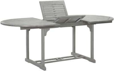 Tuintafel Uittrekbaar - Houten Eettafel - Buiten Dineren - Massief Acaciahout - Tot 200 cm - Grijs