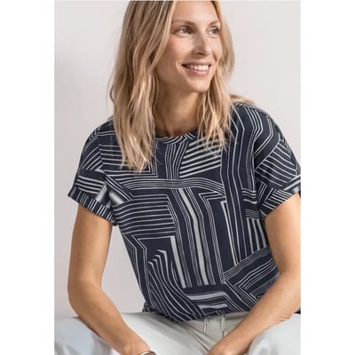 Shirt met Silk-Look en ronde hals