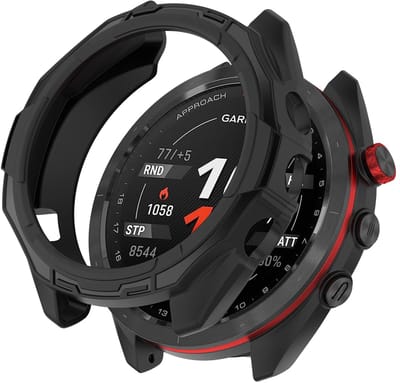Strap-it Rugged TPU Beschermhoes (Zwart) – Stevige schokbestendige case – duurzame bescherming – geschikt voor Garmin Approach S70 (42mm)